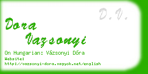 dora vazsonyi business card